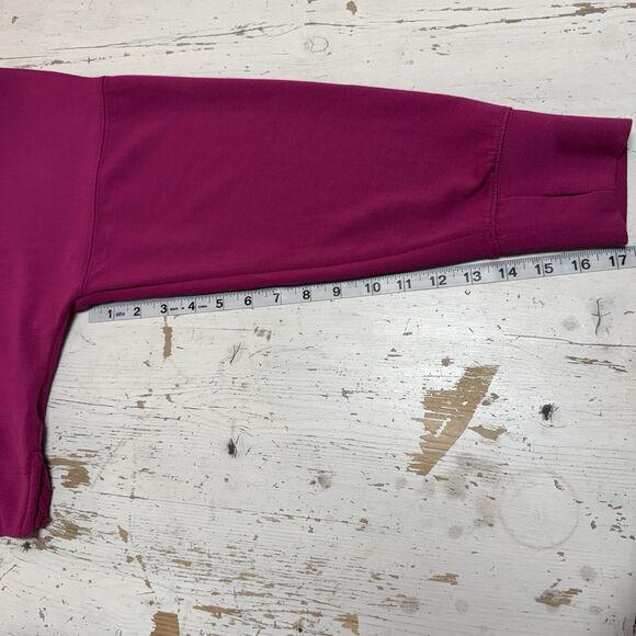 Happily Grey Pullover Hoodie Size Large Cropped Purple Women's Super Soft - Picture 9 of 11